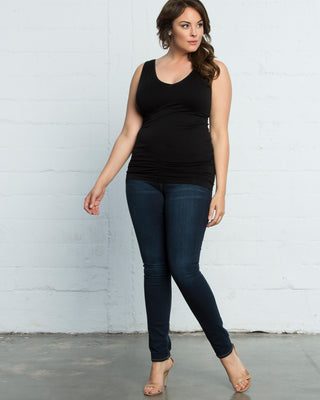 Plus Size V-Neck Tank by Skinnytees in Black