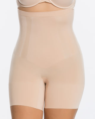 OnCore High-Waisted Mid-Thigh Short by SPANX in Ivory Lace/Nude Lining