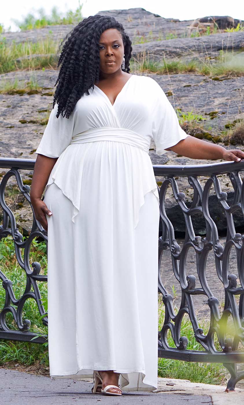 White maxi plus dress Clearance