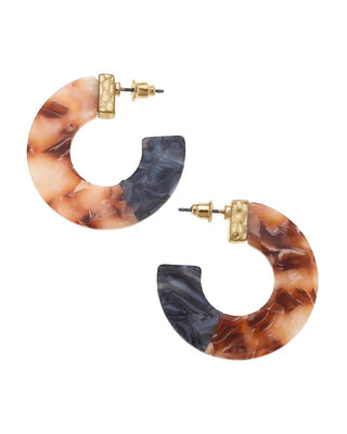 Mixed Resin Hoop Earrings