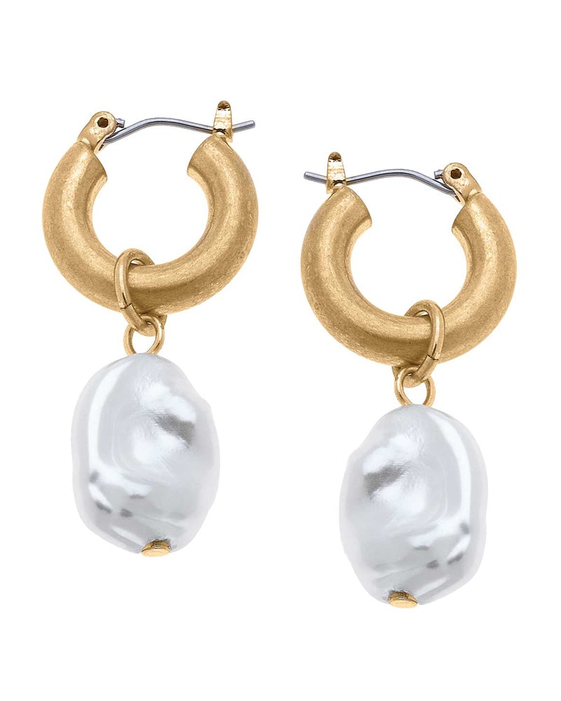 Pearl U Hoop Earrings – ERIJEWELRY