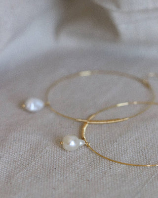 Pearl Hoop Earrings 