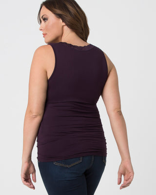 Plus Size Lace Trim Tank by Skinnytees